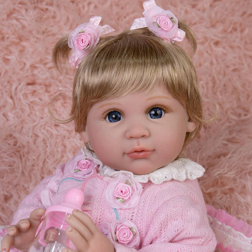 Realistic 22-Inch Baby Doll - Soft Cloth Body Lifelike Reborn Doll with Clothes and Toy Accessories