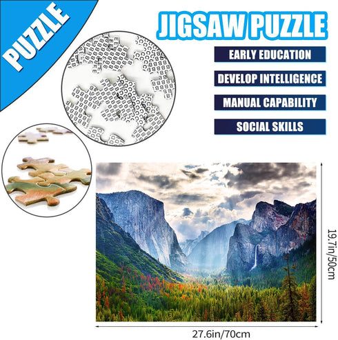 Yosemite Jigsaw Puzzles for Adults 1000 Pieces, 1000 Pieces for Nature National Park Puzzles, for Women & Men & Mom & Dad