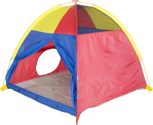 Pacific Play Tents 20414 Kids Hide-Me Dome Tent and Crawl Tunnel Combo, Large, Red/Yellow/Blue