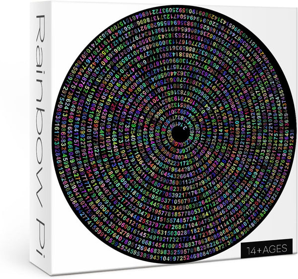 Pi p Day Puzzle for Adults 1000 Pieces, Round Rainbow Jigsaw Puzzle, Hard Impossible Number Puzzle