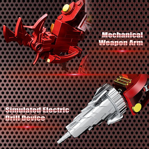 Set, 437 HIGH GODO Red Drill Mech Robot Building Blocks Toilet Upgraded TV Figure Mech Model Building Kit, Cool