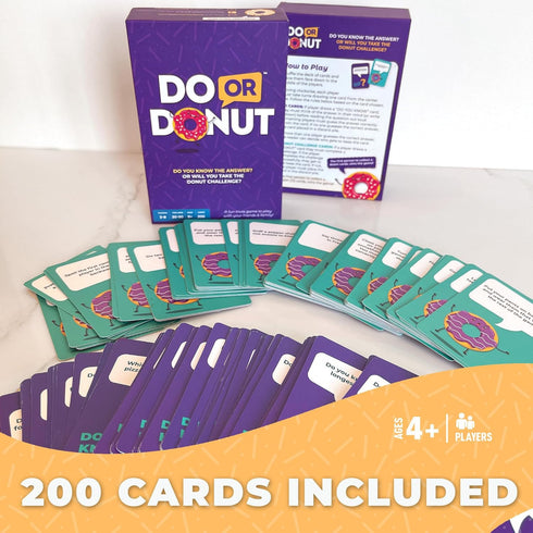 Do or Donut - Fun Family Game Night Playing Cards for Kids and Adults, 3-8 Players, Ages 8+, 30 Minutes
