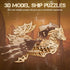 UPLIKE 3D 352pcs Wooden Puzzles for Adults: Dragon Ship Model Kits for Men - Brain Teaser Wooden Hobby Puzzle Toys