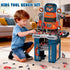 65 Set, 2-in-1 Set 3 4 5 6 7 8 Pcs Kids Tool Kids Tool Box & Bench, Toddler Tool with Electric Drill and Power Miter