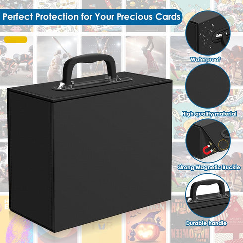 110+ Magnetic Card Holder Deck Case - Leather Magnetic Closure Commander Card Portable Storage for Sports Cards
