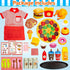 Set 3-8, Set Restaurant Server Play Toys for Boys Girls Age Role Play with Unisex Server Dress-Up Costume, Play Food