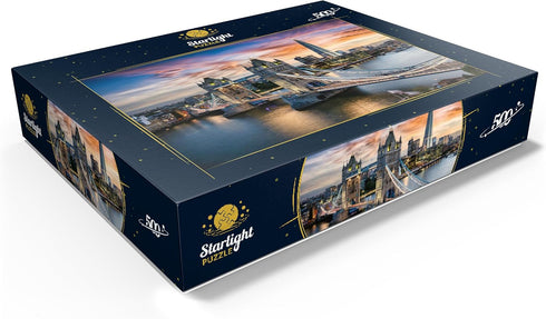 MyPuzzle Tower Bridge and Skyline of London, 500 Piece Premium Jigsaw Puzzle for Adults