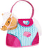 by Battat Beige Horse with Blue Stripes, 10 inches, Pink Pony Bag (ST8274Z)