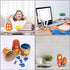 Stacking Wooden Handmade Matryoshka Dolls, 5 Piece Cute Cartoon Animal Pattern, Russian Nesting Dolls for Kids (Orange)