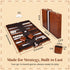 Backgammon 15 Inches Backgammon Sets Gammon Set Backgammon Set Premium Medium Brown - for Adults and Kids - Leatherette