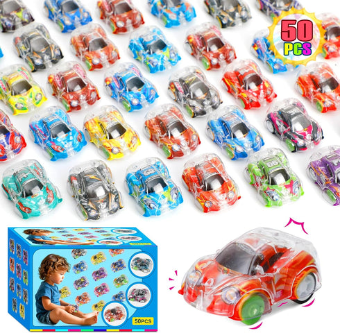 Worgree 50 Pcs Mini Pull Back Cars, Small Race Car Toys Bulk
