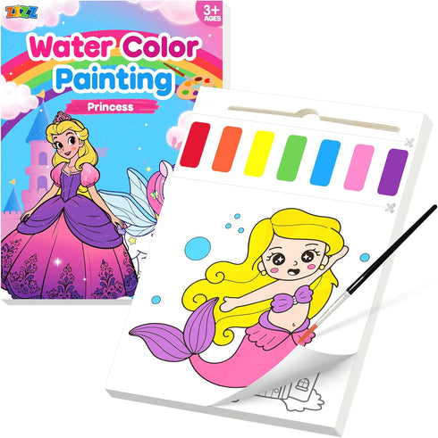 ZIZZ Paint with Water Coloring Books for Toddlers, Princess Watercolor Painting Sets