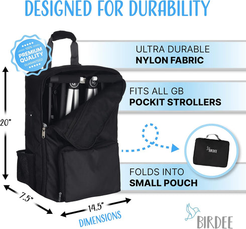 Foldable Stroller Travel Bag Fits ALL GB Pockit Strollers Durable Backpack For Airplane Travel