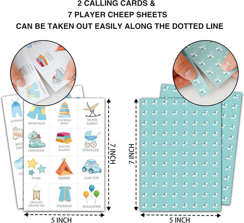 Blue Baby Boy Bingo Cards for 24 Players - Gender Reveal Party Games for Family & Friends Activities