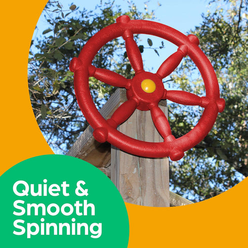 Pirate Ship Steering Wheel for Kids, Jungle Gym Kingdom Swing Set Accessories for Outdoor Playhouse & Backyard Playset