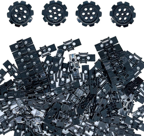108Pcs Technical Parts Tank Track Wheels - Treads Chain Links Motorcycle Car Accessories Building Blocks for 6-12 Years