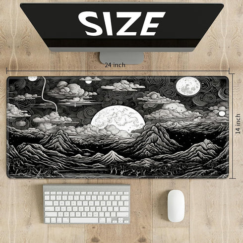 TCG Playmat Board Game Mat Plus 50 Pcs Card Sleeves, 24 x 14 Table Mats with Soft Surface Non-Slip Base