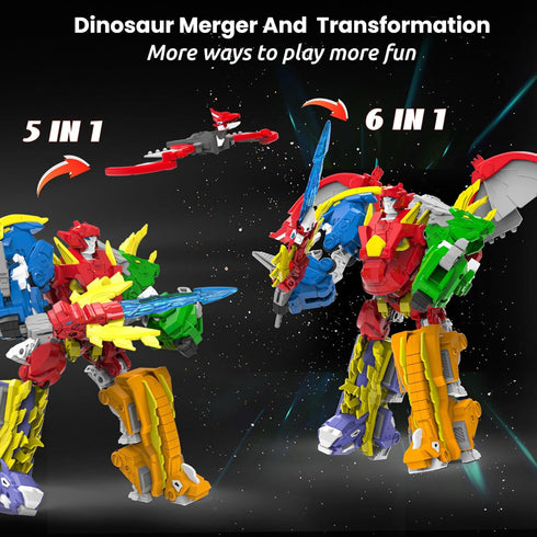6-in-1 6 6 7 8 9 Wenbeier Robot Dinosaur Toy Transforming Robot Toys Take Apart Toys Including Dinosaur Action Figures