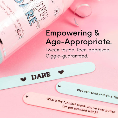 10+, 60 HAPPY LOLLI Truth or Dare Game for Tween & Teen Girls Ages Birthday Gift, Empowering Sleepover Party Game