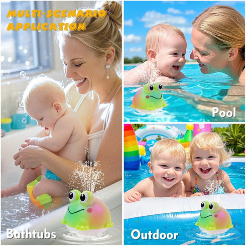Light Up Bath Toy Sprinkler for Babies, Rechargeable Bathtub Pool Water Toys Baby Gifts for Toddlers, Shower Essentials