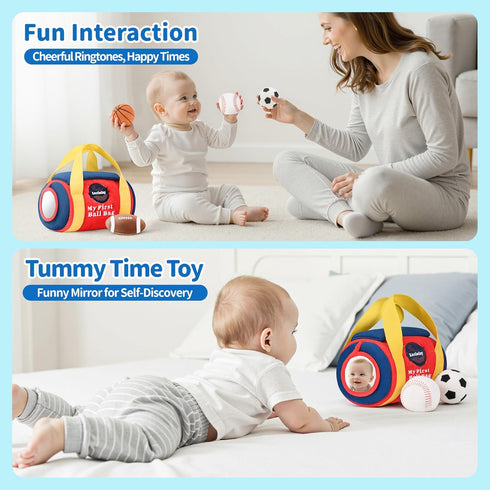 Lanbeby 6-12 4 3-6-9-12 Baby Boy Toys Months My First Sports Bag Musical Infant Toys with Sensory Balls Basketball