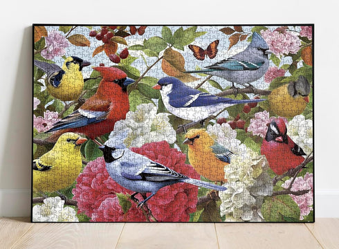 Bird Puzzle for Adult 1000 Piece, Flower Jigsaw Puzzles with Animals, Nature Garden Puzzle for Adults 1000 Pieces and Up