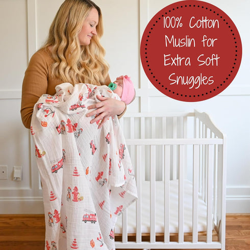 100% 47 47 Inches Cozy LollyBanks Muslin Swaddle Blanket, Muslin Cotton Swaddle Blankets for Baby Boys, X Soft