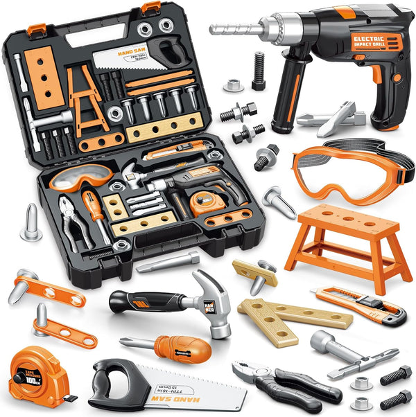 OCHIDO Kids Tool Set with Tool Box & Electronic Toy Drill, 41PCS