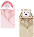 Hudson Baby Unisex Baby Cotton Animal Face Hooded Towel Bundle Set, Rainbow