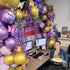 Set, 60Pcs 12 Inch Pastel Purple Gold Balloons Light Macaron Metallic Dark Purple Lavender Balloon with Gold Confetti