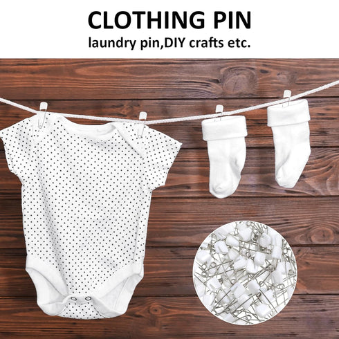 HJZHII 100PCS 2.2 Inch Supplies(100) Safety Pins for Diaper, Plastic Head Cloth Diaper Nappy Pins with Locking Closures