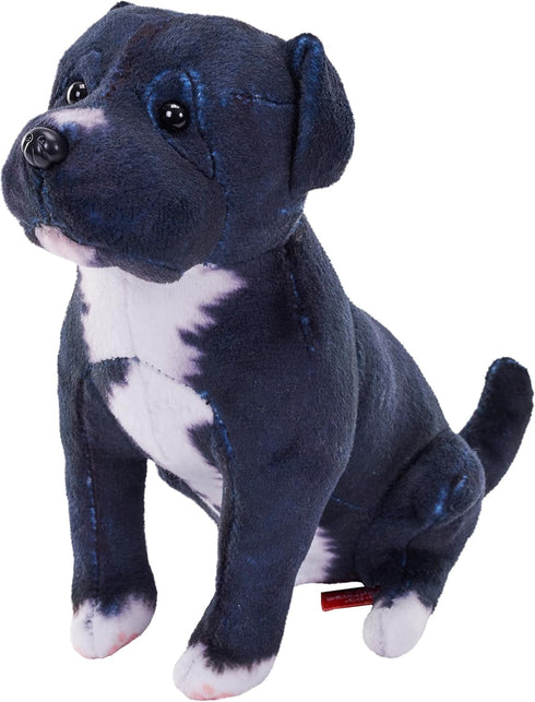 Wild Republic Rescue Dog, Black Pitbull, Stuffed Animal, with Sound, 5.5 inches, Gift for Kids, Plush Toy, Fill is Spun Recycled Water Bottles