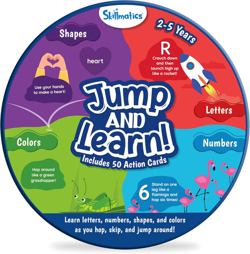 Skillmatics Flash Cards for Toddlers, Jump & Learn Letters, Numbers, Shapes & Colors for Ages 2-5