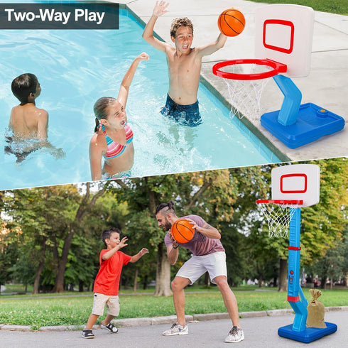 Toddler Basketball Hoop Indoor Mini Adjustable Goal with Ball Pump, Outdoor Toys for Kids Age 2-8