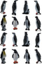 16Pcs Plastic Penguin Figurines - Cute Ocean Animal Penguin Figure Model Toys for Kids, Realistic & Detailed
