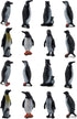 16Pcs Plastic Penguin Figurines - Cute Ocean Animal Penguin Figure Model Toys for Kids, Realistic & Detailed