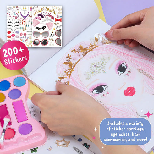 3 1 200+ 5,6,7,8. BSCOOL Make-up Artist. in Fun Makeup, Sticker, Coloring Kit, Includes Color Pencils, Makeup Palette