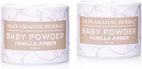 Baby Powder Talc-Free, Real Vanilla Amber Natural Scent, Cornstarch Free Arrowroot and