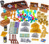 220 Pcs Pirate Treasure Money Parts Building Blocks, Expedition Wooden Boats Treasure-Maps,
