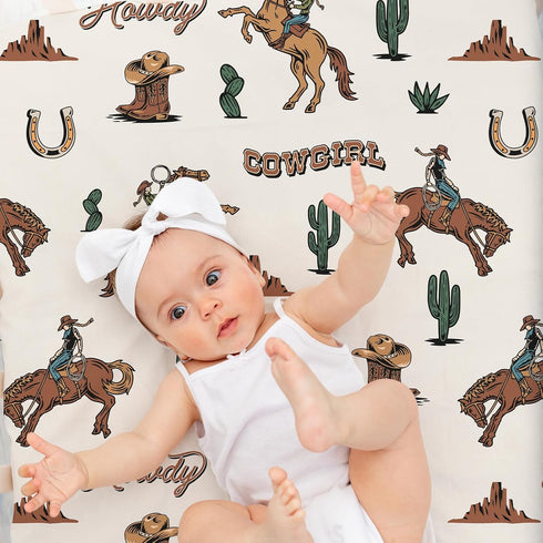 Besaomeom 4 Pack Set 28 52 Western Cowboy Crib Sheet for Boys or Girls, Neutral Soft Breathable Fitted Crib Sheet
