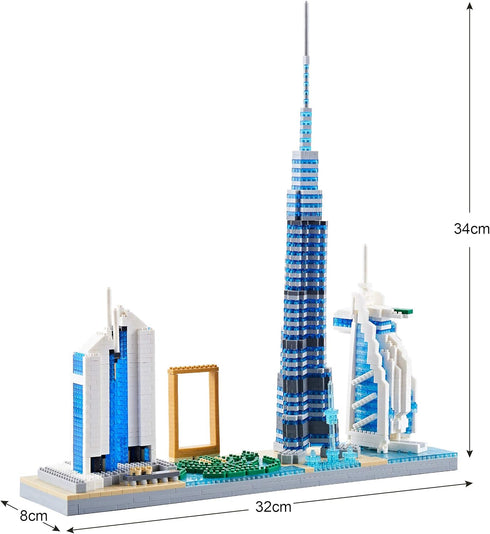 Sets 2545 Architecture Dubai Skyline Collectible Model Building Kit Micro Blocks for Adults Present Model Kit Pieces