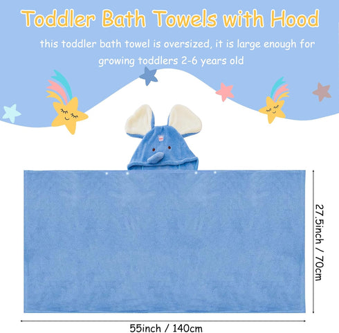Toddler Bath Towels with Hood Elephant Hooded Towels for kids Ultra Soft Baby Bath Wrap Absorbent Toddler Blanket
