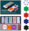 Poker Chip Travel Set - 100PCS 5 Color Professional Poker Chips in Cardboard Gift Box for Casino Card Games