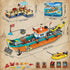 Set 6 7 8 9 10+, 762PCS City Fishing Boat Wharf Building - Floatable Sea Fishing Ship Building Block Kit with Speedboat