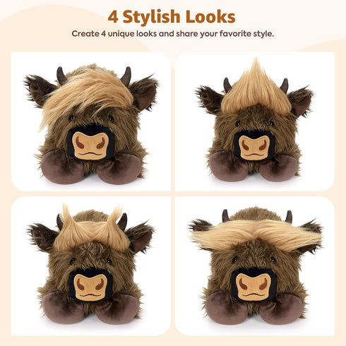 20 inch Onsoyours Original Weighted & Heatable Highland Cow Stuffed Animals, Microwavable Plushies for Stress Relief