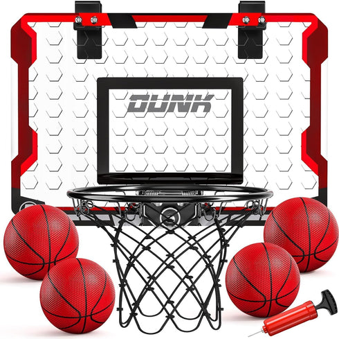 TEMI Indoor Basketball Hoop for Kids - Mini Basketball Hoop with 4 Balls, Toys for Ages 3-12