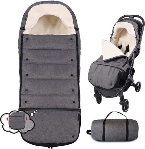 HOOGEE Baby Stroller Footmuff Winter - Universal, Expandable, Warm Infant/Toddler Cover, Cold-Weather Buggy
