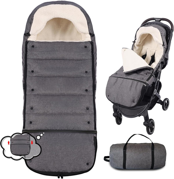 HOOGEE Baby Stroller Footmuff Winter - Universal, Expandable, Warm Infant/Toddler Cover, Cold-Weather Buggy