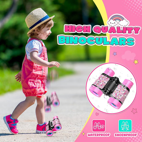 FunforFun! 3 4 5 6 7 8 3-5 4-6 Unicorn Binoculars Toys for Kids Year Old Girls Christmas Birthday Gifts for Girl Kid