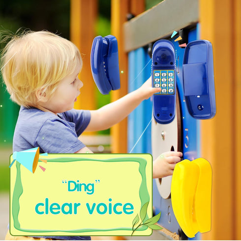 2 Pack Swingset Phone Toys - Playground Swing Set Telephone with Numeric Key for Kids Outdoor Treehouse Accessories
